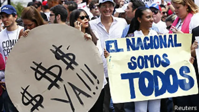 Protesta de la prensa en Caracas