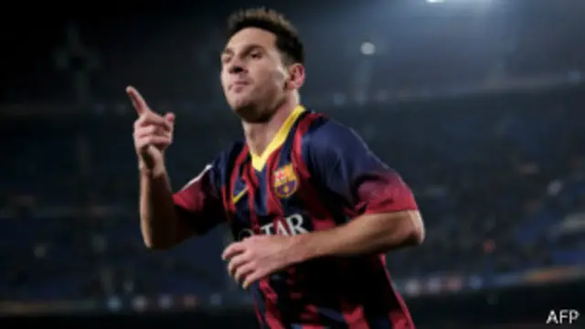 ميسي افتتح التسجيل في المباراة.