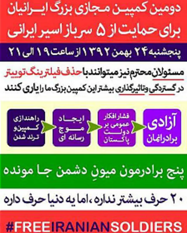 در پوستر اینترنتی که دست به دست شده کاربران خواستار رفع فیلتر توییتر شده‌اند