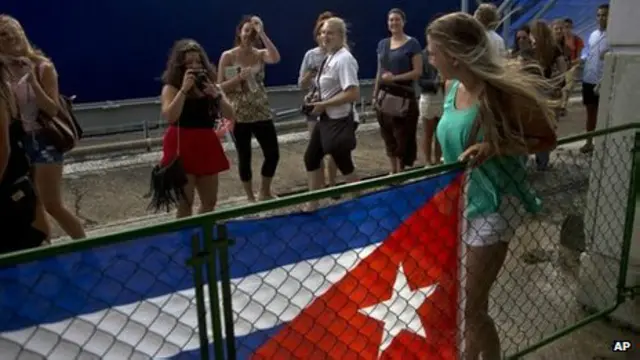 在古巴的美国游客