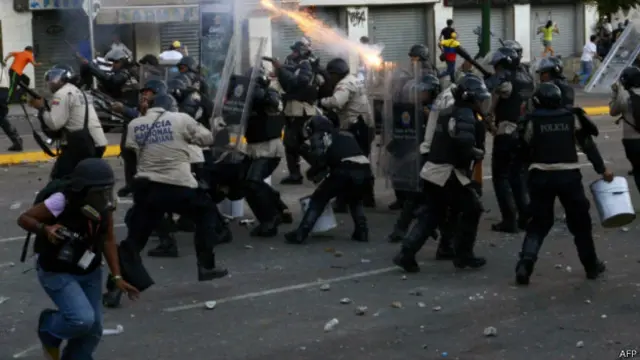 Protesto em Caracas (AFP)