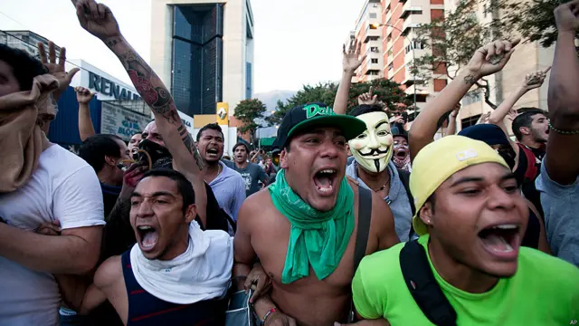 Manifestantes en Caracas