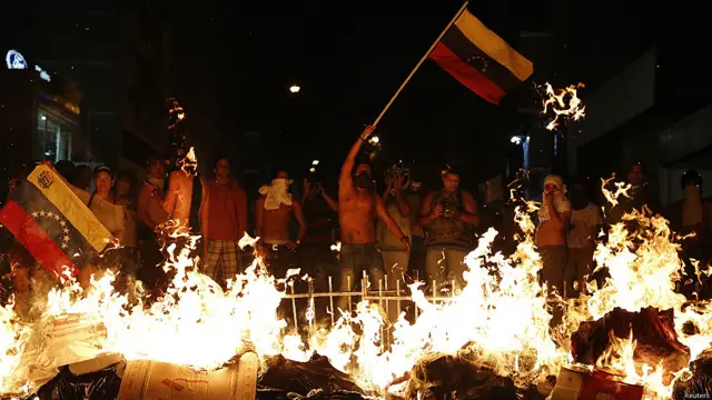 Manifestantes en Caracas