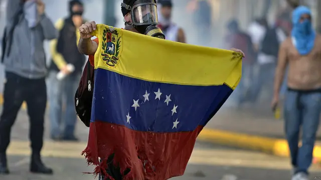 Manifestante en Caracas