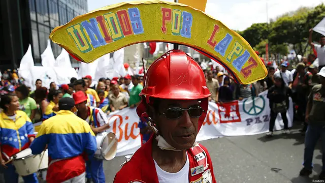 Manifestantes chavistas