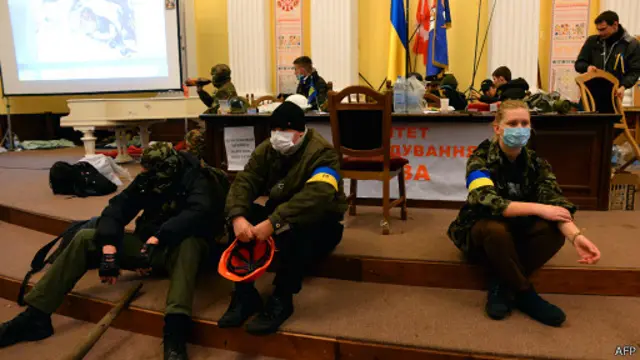 Протестующие в здании городской администрации Киева 9 декабря