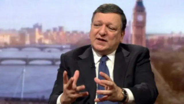 巴罗佐16日接受BBC早间新闻节目采访