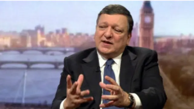 巴罗佐16日接受BBC早间新闻节目采访