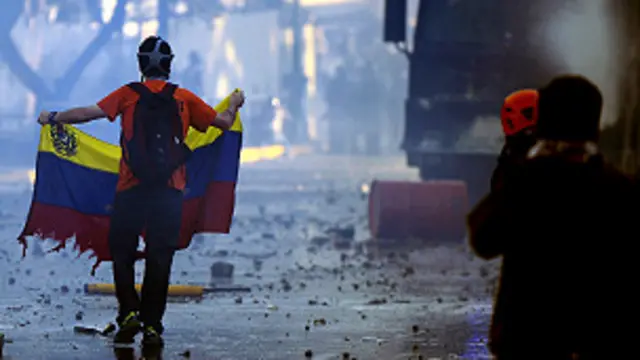 manifestação em Caracas
