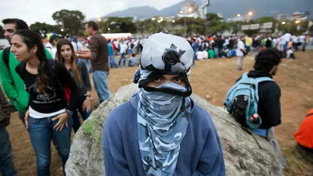 Manifestantes en Caracas