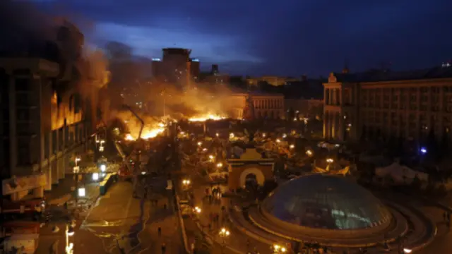 Ukrayna başkenti Kiev'de çatışmalar şiddetlendi