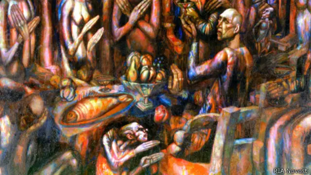 Репродукция картины Павла Филонова "Пир королей"