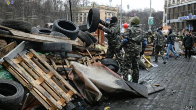 Баррикады на киевском Майдане 20 февраля 2014 г.