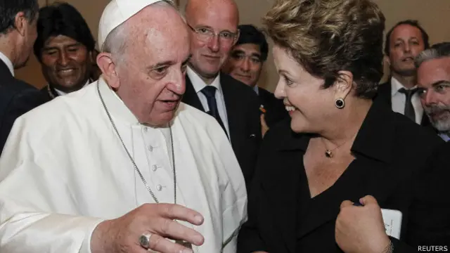 Papa Francisco e Dilma Rousseff. Foto: Reuters