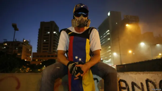 Manifestante em Caracas