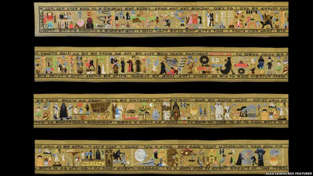 Aled Lewis retratou toda a saga de George Lucas em um detalhado trabalho de 9 metros de comprimento.