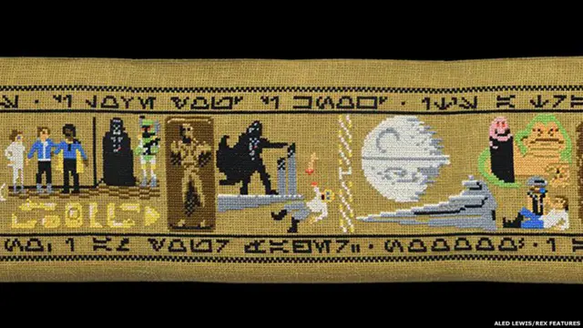 Aled Lewis retratou toda a saga de George Lucas em um detalhado trabalho de 9 metros de comprimento.