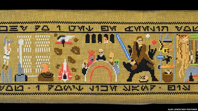 Aled Lewis retratou toda a saga de George Lucas em um detalhado trabalho de 9 metros de comprimento.