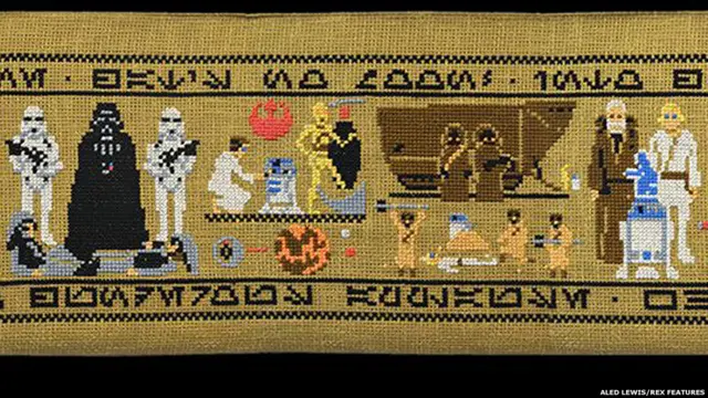 Aled Lewis retratou toda a saga de George Lucas em um detalhado trabalho de 9 metros de comprimento.