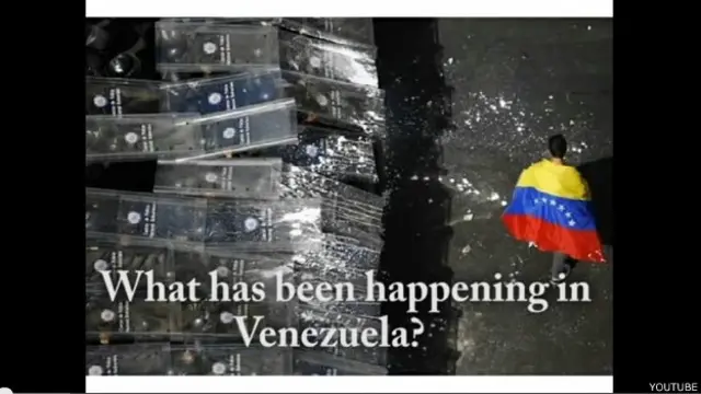 वेनेजुएला के एक प्रदर्शनकारी का वीडियो