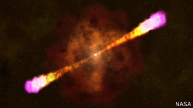 Explosión de rayos gamma como los que despide este grupo de galaxias