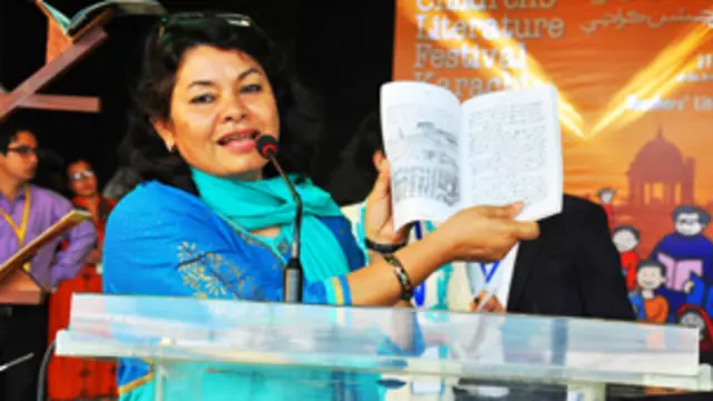 نیپال سے آنے والی مندوب شانتا دکشت نے بچوں کے تصویری کہانیوں کی اہمیت کے بارے میں بتایا