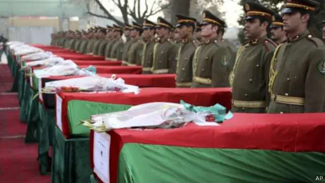 اجساد بیست و یک سرباز در مراسمی رسمی در کابل به خانواده‌های آنها تحویل داده شد