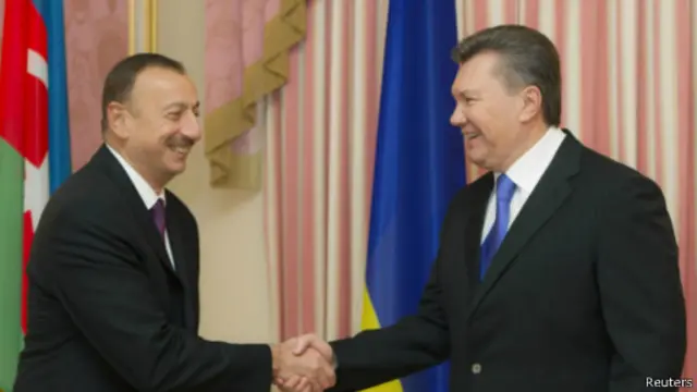 Президенты Ильхам Алиев и Виктор Янукович на встрече в Киеве, ноябрь 2013 г.