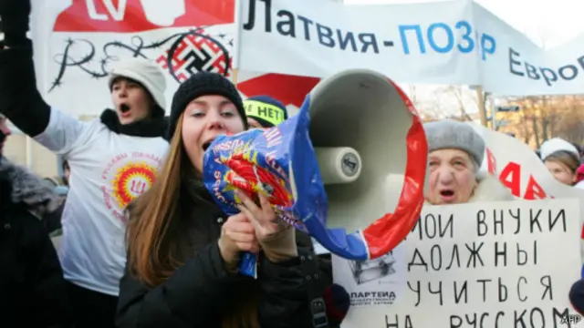 Протесты в Латвии