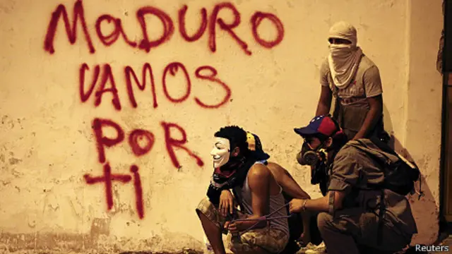 manifestantes de oposicion en Venezuela