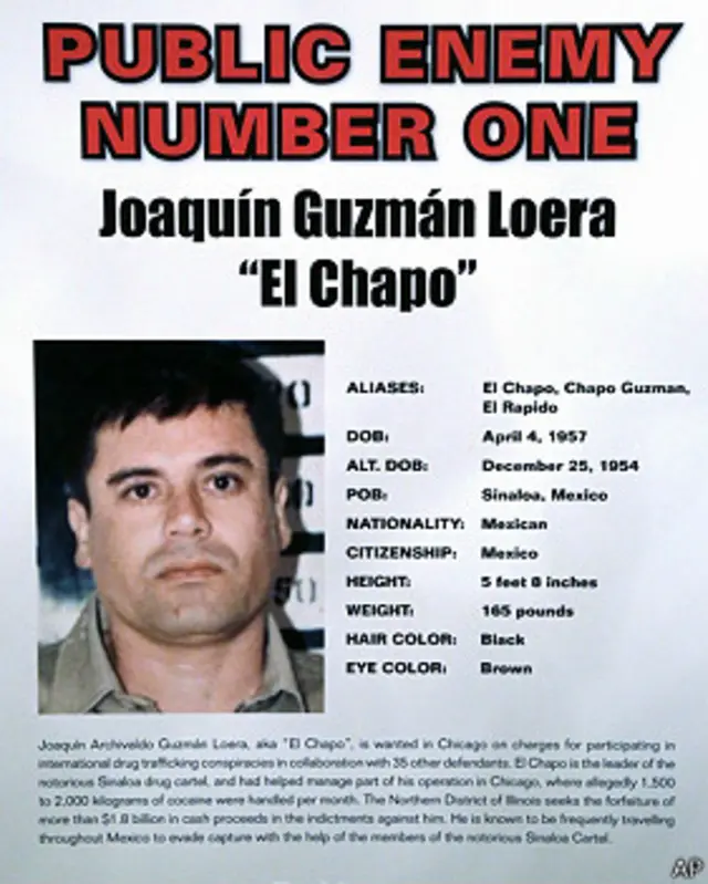 Chapo Guzmán en un poster en Chicago