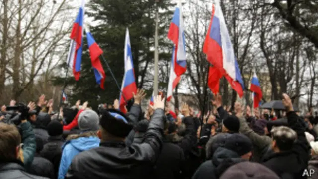 تظاهرات طرفداران روسیه در کریمه