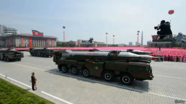 朝鮮導彈出現在閱兵典禮