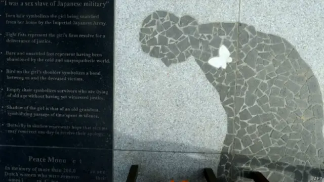 美國加州韓裔社區豎立的韓裔慰安婦紀念雕塑（01/02/2014）