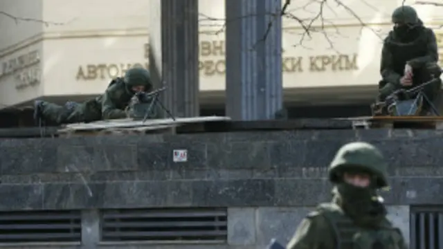 在克里米亚的军人