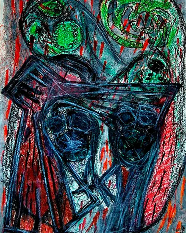 عکس از فرزاد. او درباره این عکس نوشته: "نقاشی از برج آزادی"