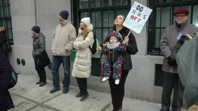 Антипутинский протест в Нью-Йорке