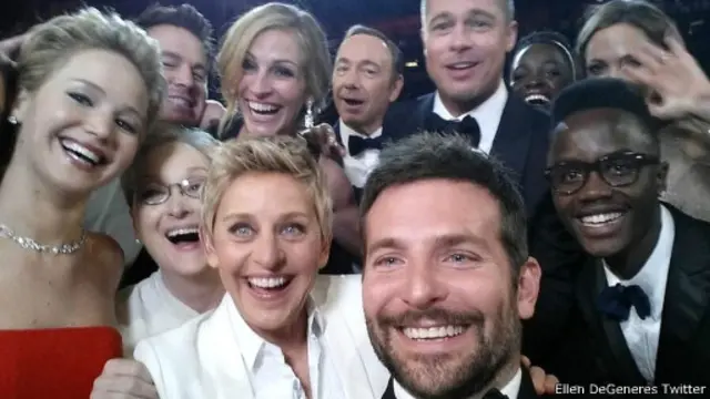 حققت صورة التقطتها ديجينيريز لنفسها مع عدد من النجوم فى الحفل رقما قياسيا للتداول عبر تويتر