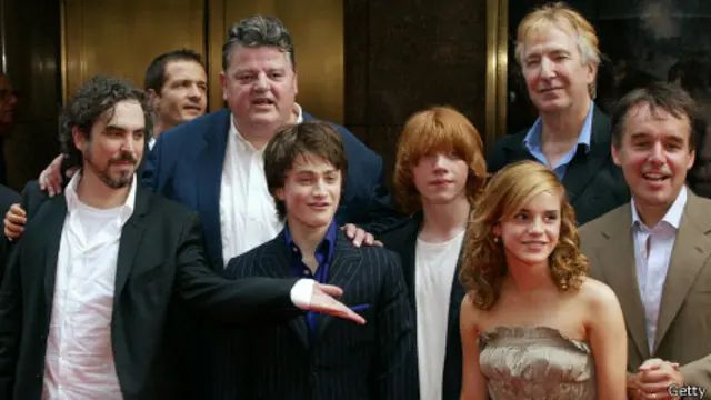 Cuarón y el elenco de Harry Potter
