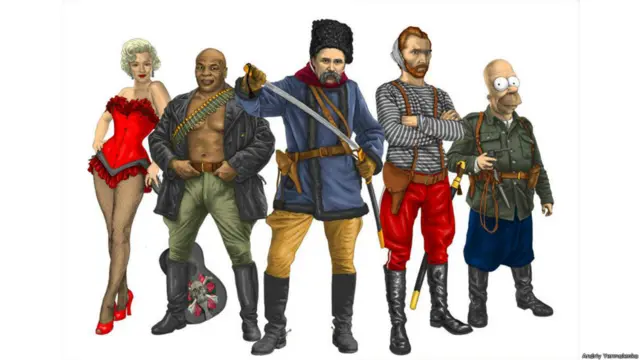 "От такий собі вийшов анархозагін. Це декілька особистостей, яких я люблю!", - пише на своєму Facebook автор малюнка Андрій Єрмоленко. 