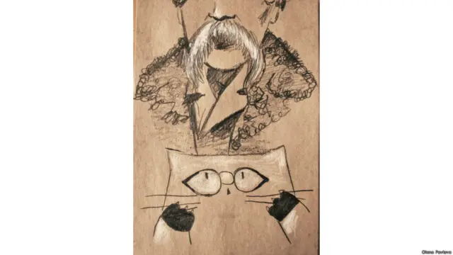 Не відстають і користувачі соцмереж. Олена Павлова поділилася з ВВС Україна своїм малюнком під назвою "Сила в вусах".