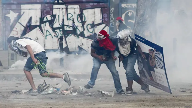 Manifestantes en Altamira