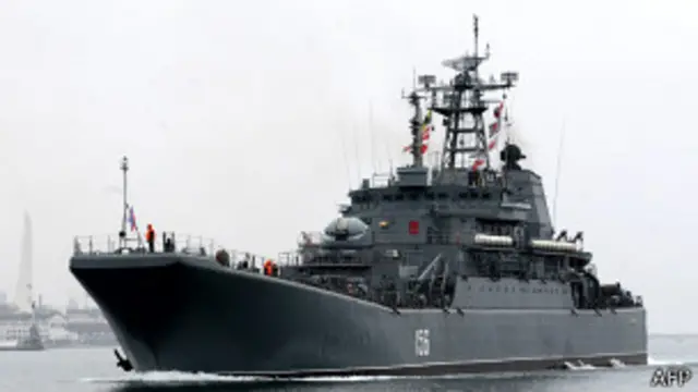 Barco de guerra ruso en el Mar Negro