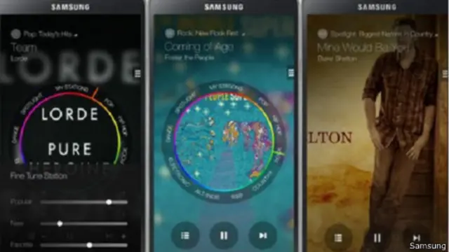صورة من شكل خدمات سامسونغ الموسيقية على الهاتف