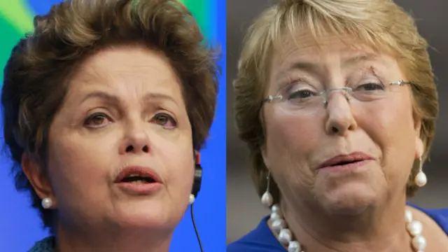 Presidente do Brasil, Dilma Rousseff e presidente do Chile, Michelle Bachelet | Crédito: AP e AFP