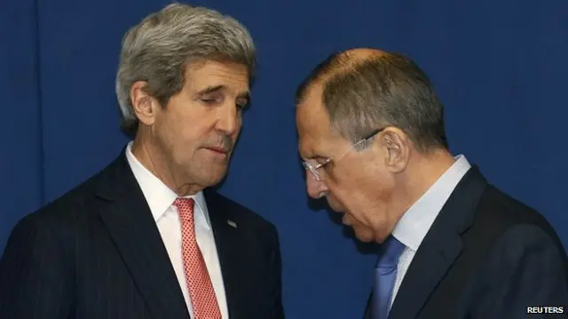 جان کیری اور سرگئی لاوروف کے درمیان اتوار کو پیرس میں ملاقات کا امکان ہے
