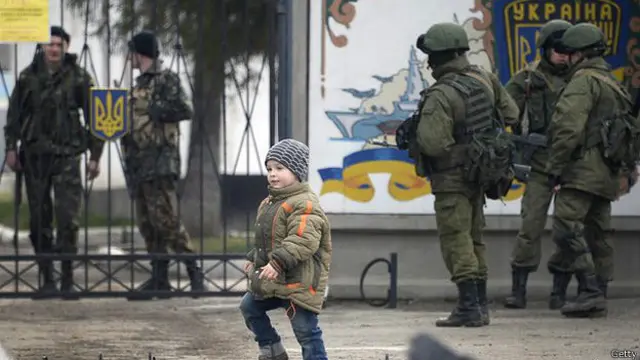 Soldados rusos en Crimea