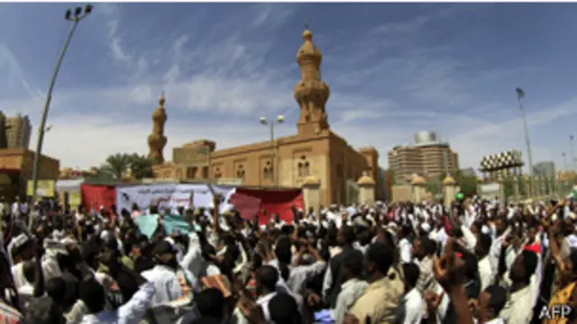 مظاهرة خرجت في السابع من الشهر الحالي في العاصمة السودانية للاحتجاج على تهجير المسلمين في افريقيا الوسطى (ارشيف)