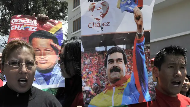 Bolivianos en apoyo de Maduro