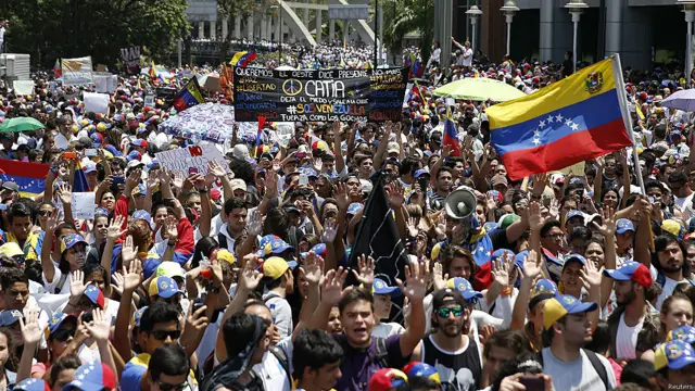 Manifestantes en Caracas